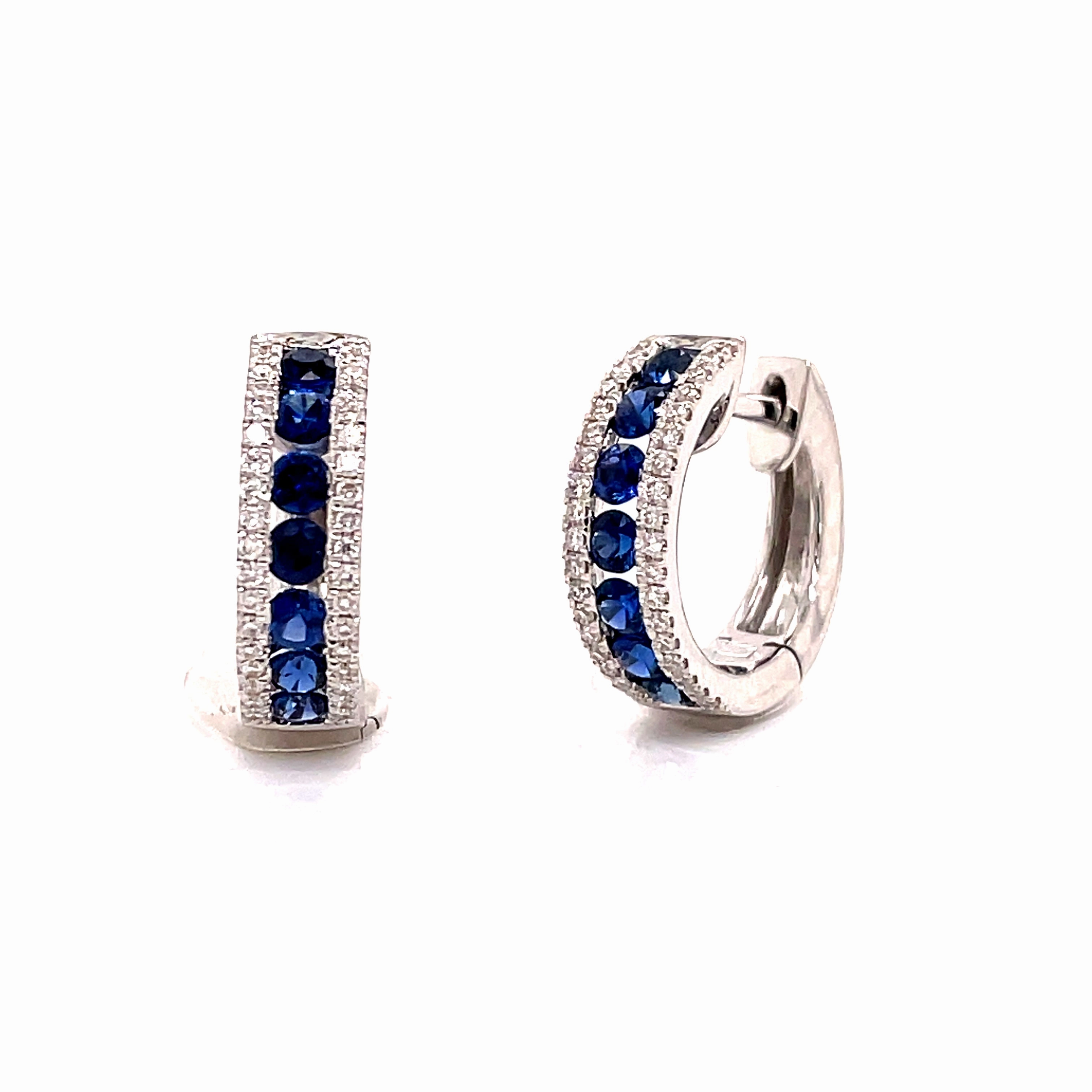 Summer Jewelry Luxurious Feature SAPPHIRE AND DIAMOND HOOP EARRINGS