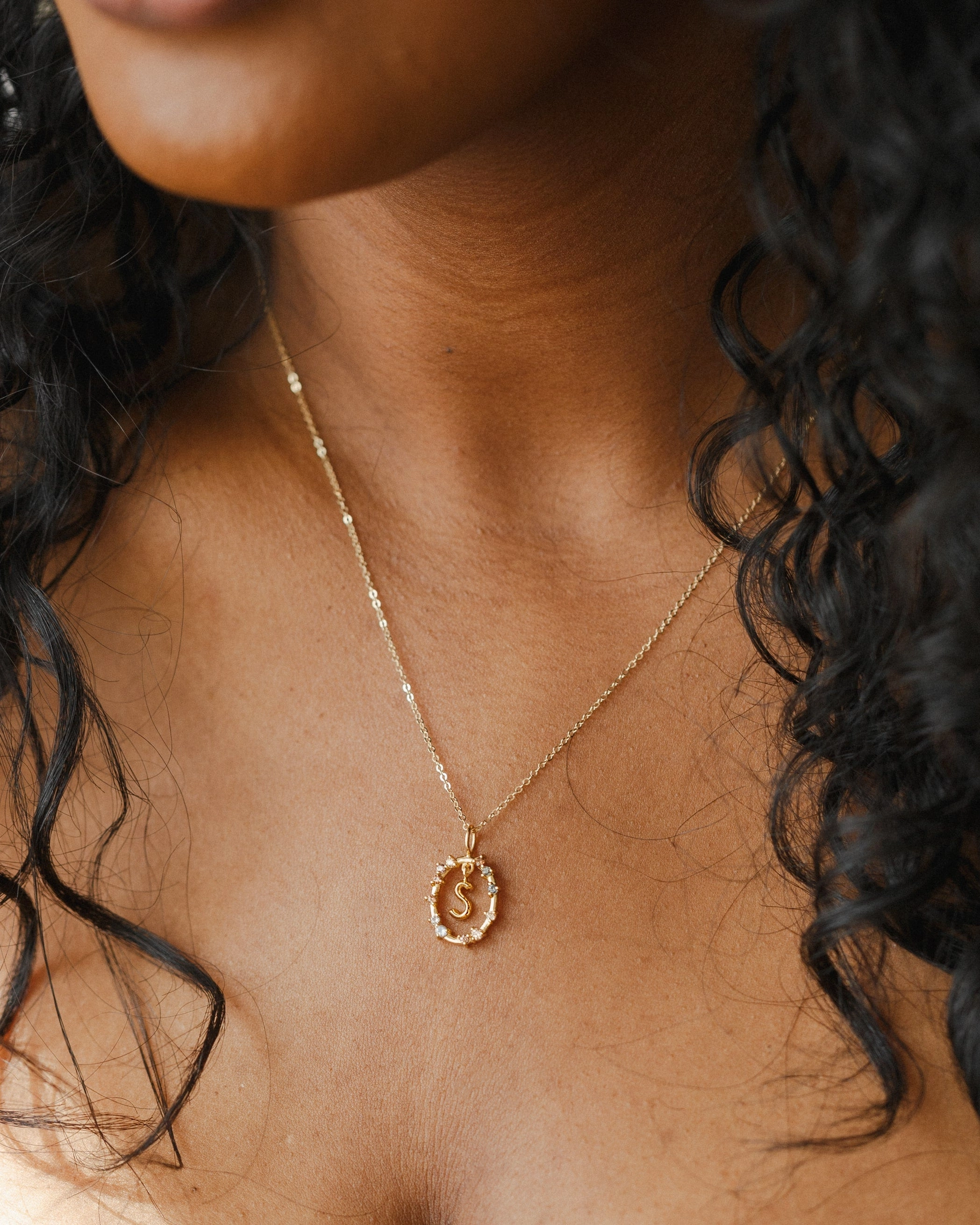 fashion lover Comfort Wear Gemstone Initial Pendant