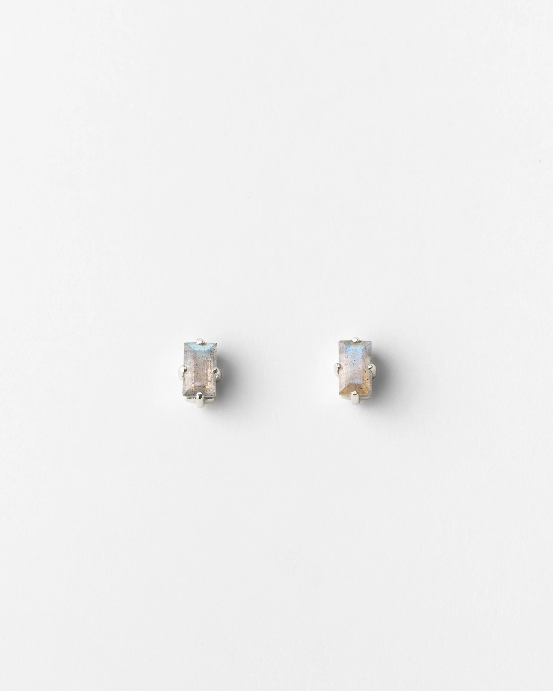 Labradorite Grand Baguette Studs Modern Choice Adorable Accent