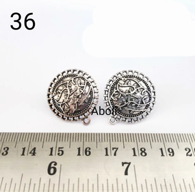 Ornate Style Heart-Shaped Item Silver earrings stud components vine leaves earrings making ESS36