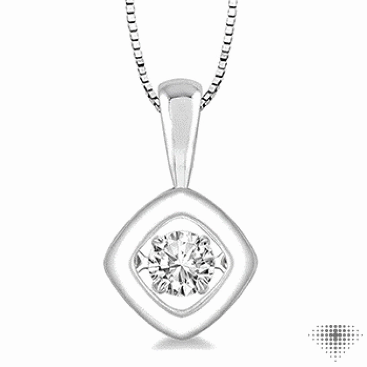 3/8 Ctw Round Cut Diamond Emotion Pendant in 14K White Gold with Chain Rarely Worn Piece