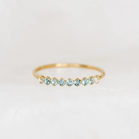 September Birthstone Ring 14k Gold - Ombre London Blue Topaz Impressive Gift