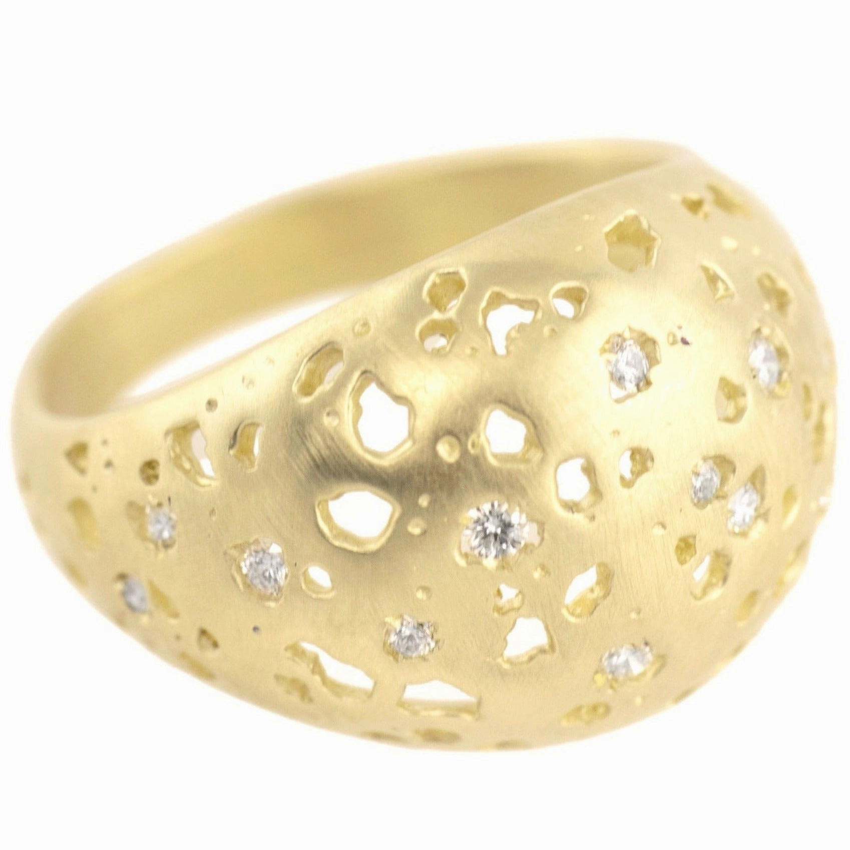 Unique Treasures Shadow Dome Band with Diamond - 14ky Gold