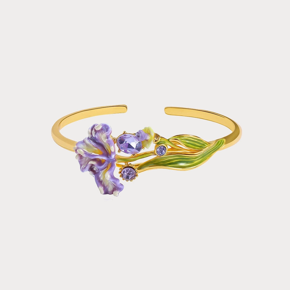 Casual Gift Iris Flower Cuff