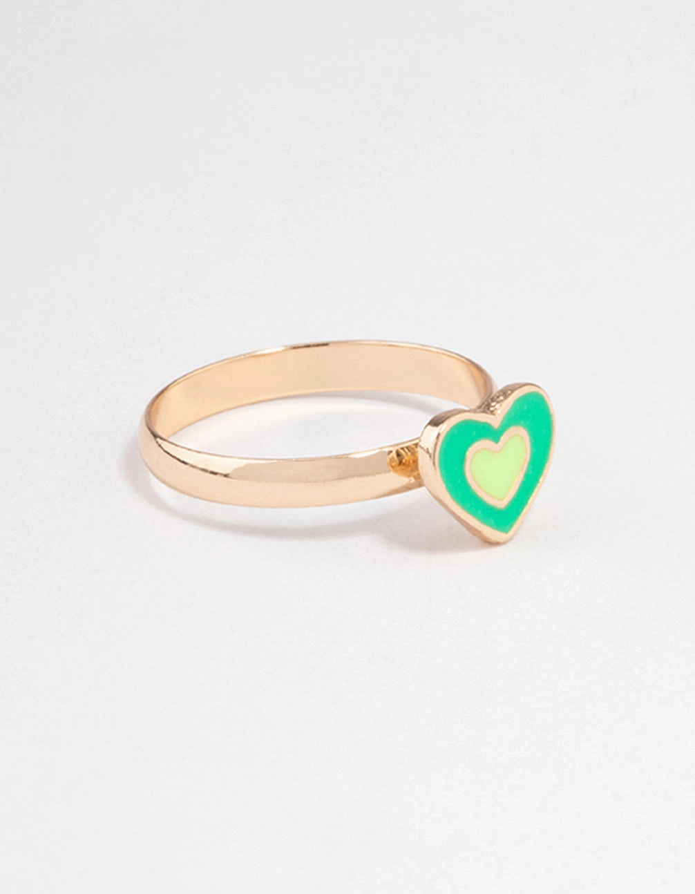 Gold Layered Heart Ring Classic Form Radiant Texture
