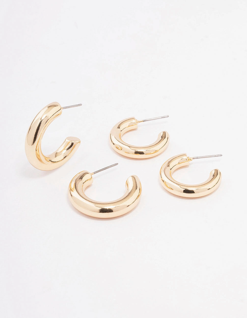 Festival Outfit Gold Chubby Hoop Earring Pack