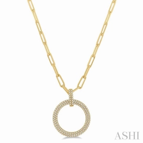 Personal Adornment 1/2 Ctw Circle Of Love Round Cut Diamond Pendant With Chain in 14K Yellow Gold