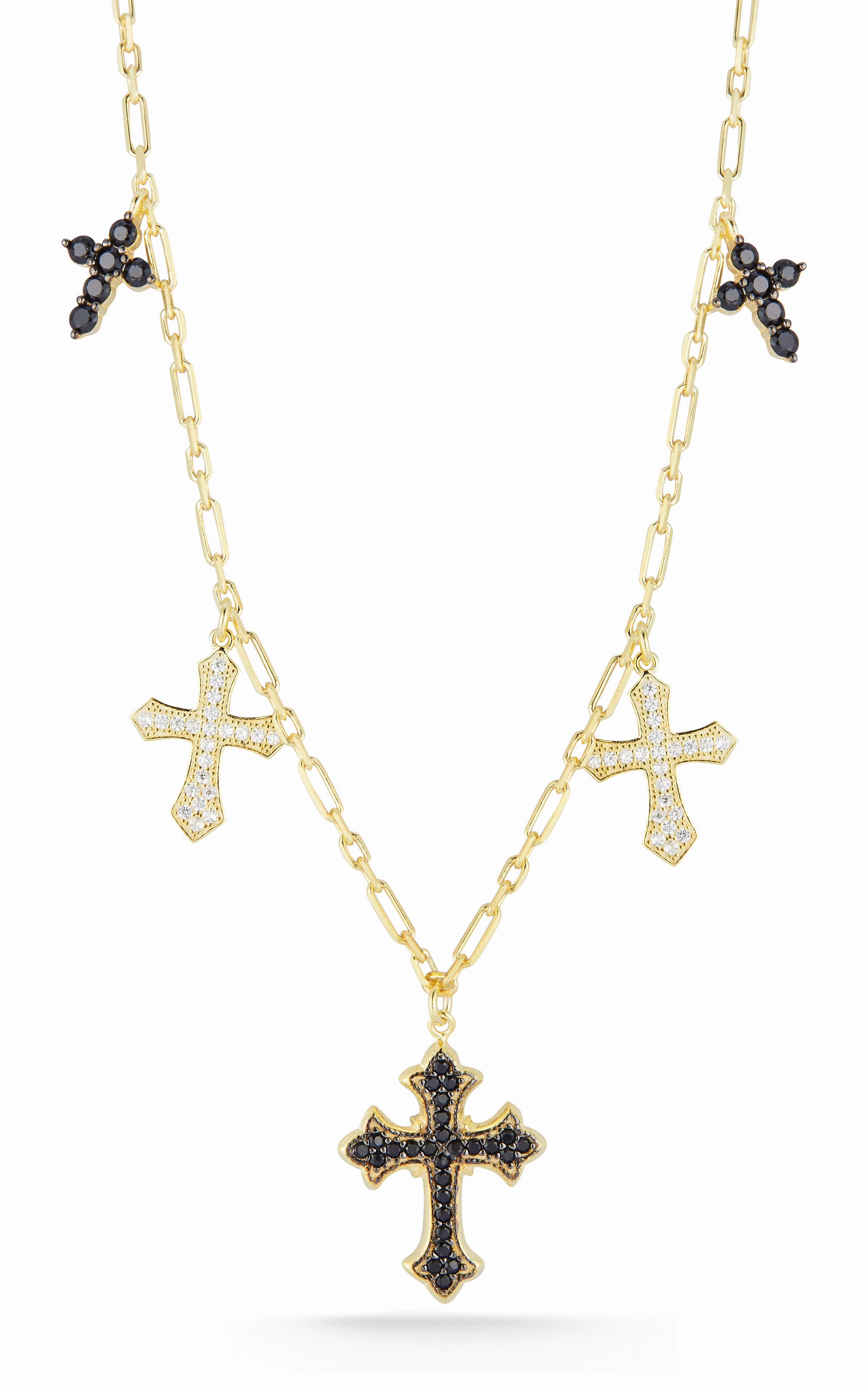 daily accessory Vibrant Shine Look Statement Cross Necklace