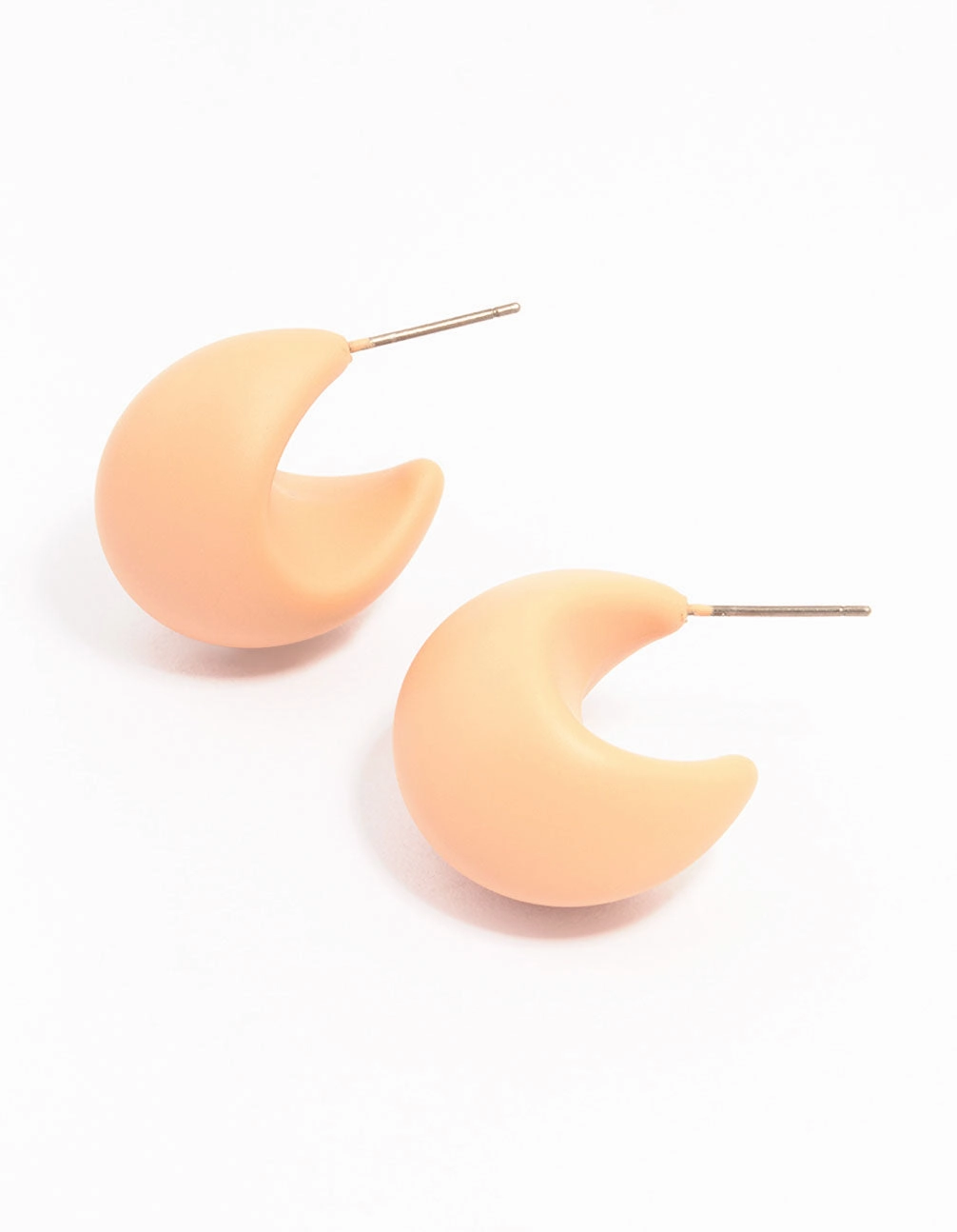 Trendy Touch Elegant Statement Orange Acrylic Marble Chubby C Hoop Earrings
