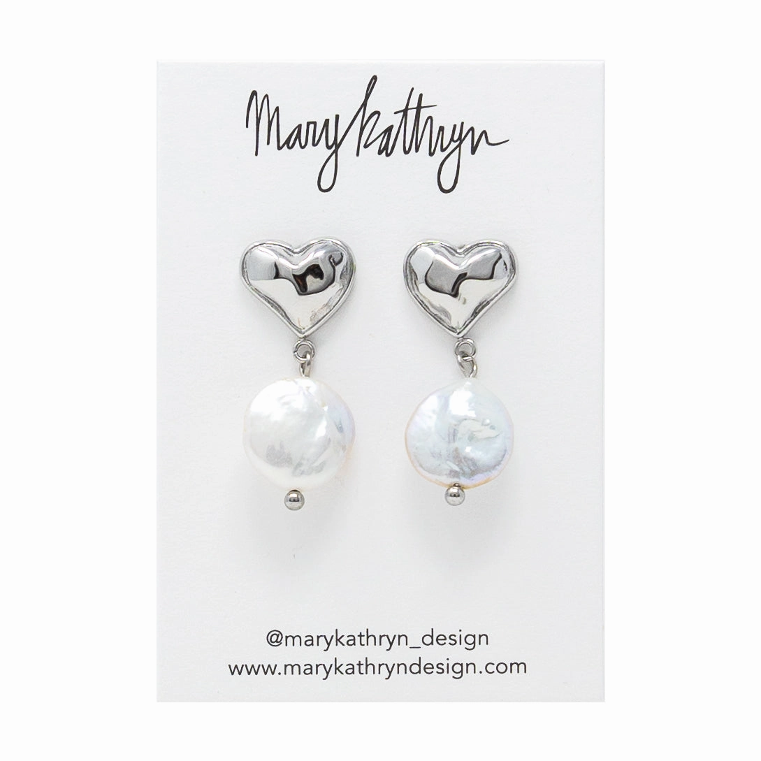 Quick Match Subtle Fit Heart Pearl Drop Earrings