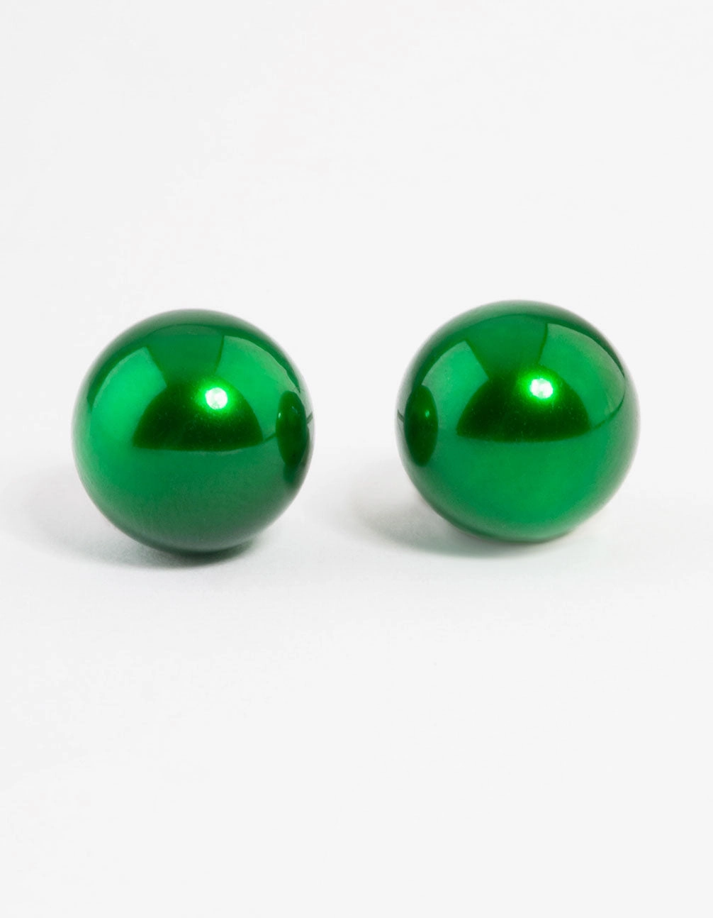 Green Metallic Ball Stud Earrings urban vibe Sophisticated Vibe