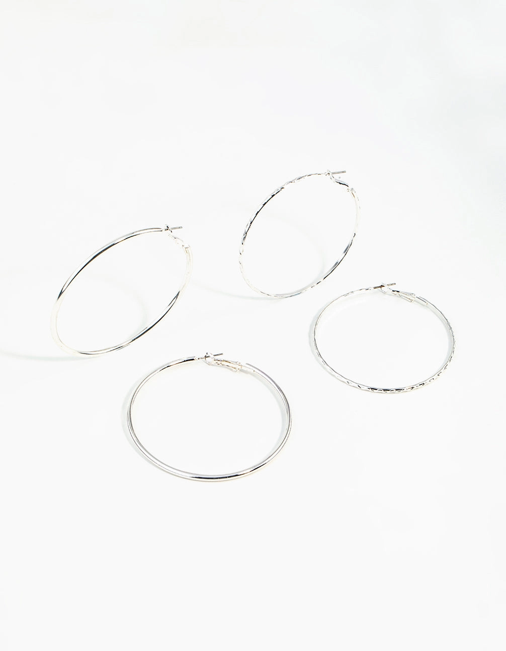 Silver 60MM Hoop Earring Pack Signature Form Glamour Accessory
