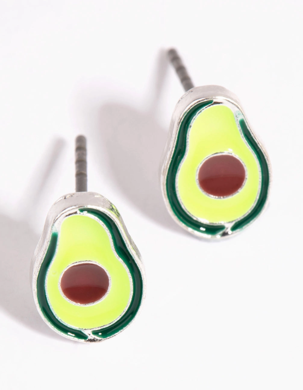 Silver Avocado Stud Earrings Radiant Glam Artisan Flair