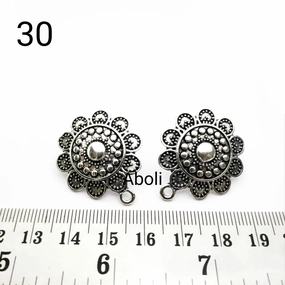 Silver big flower earrings stud components metal earrings findings ESS30 Rectangular Item Safe Feature