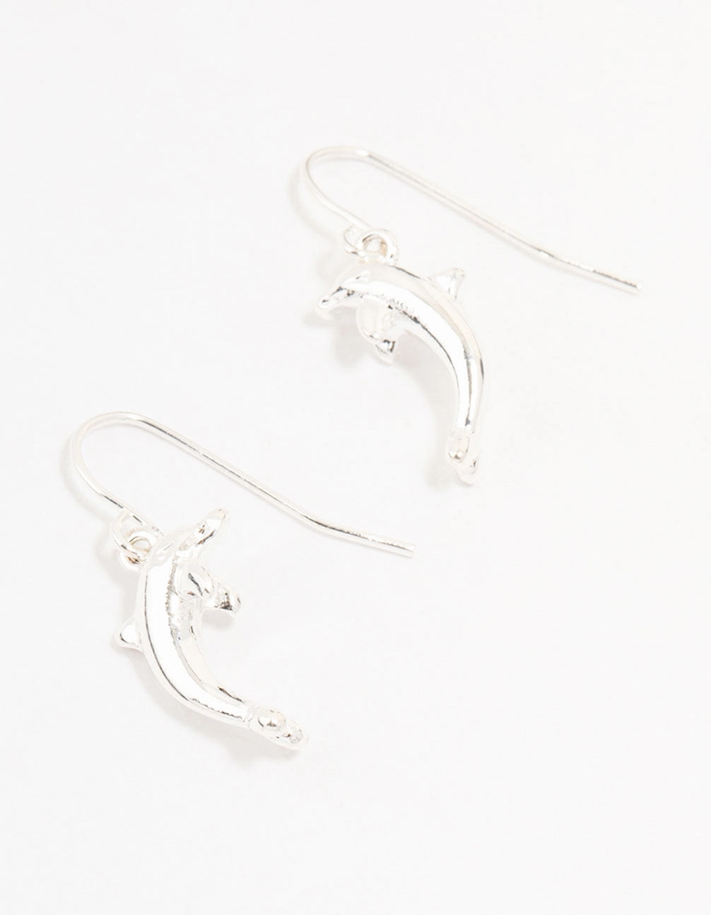 Gloss Touch Silver Dolphin Drop Earrings