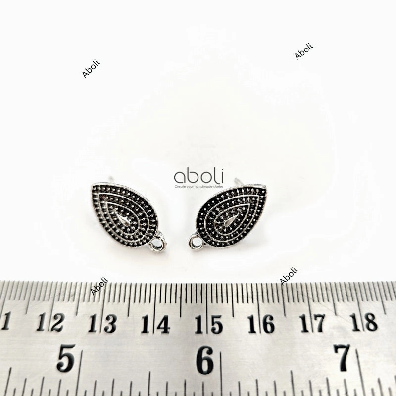 Silver drop shaped earrings stud components metal earrings findings ESS79 High-Quality Choice