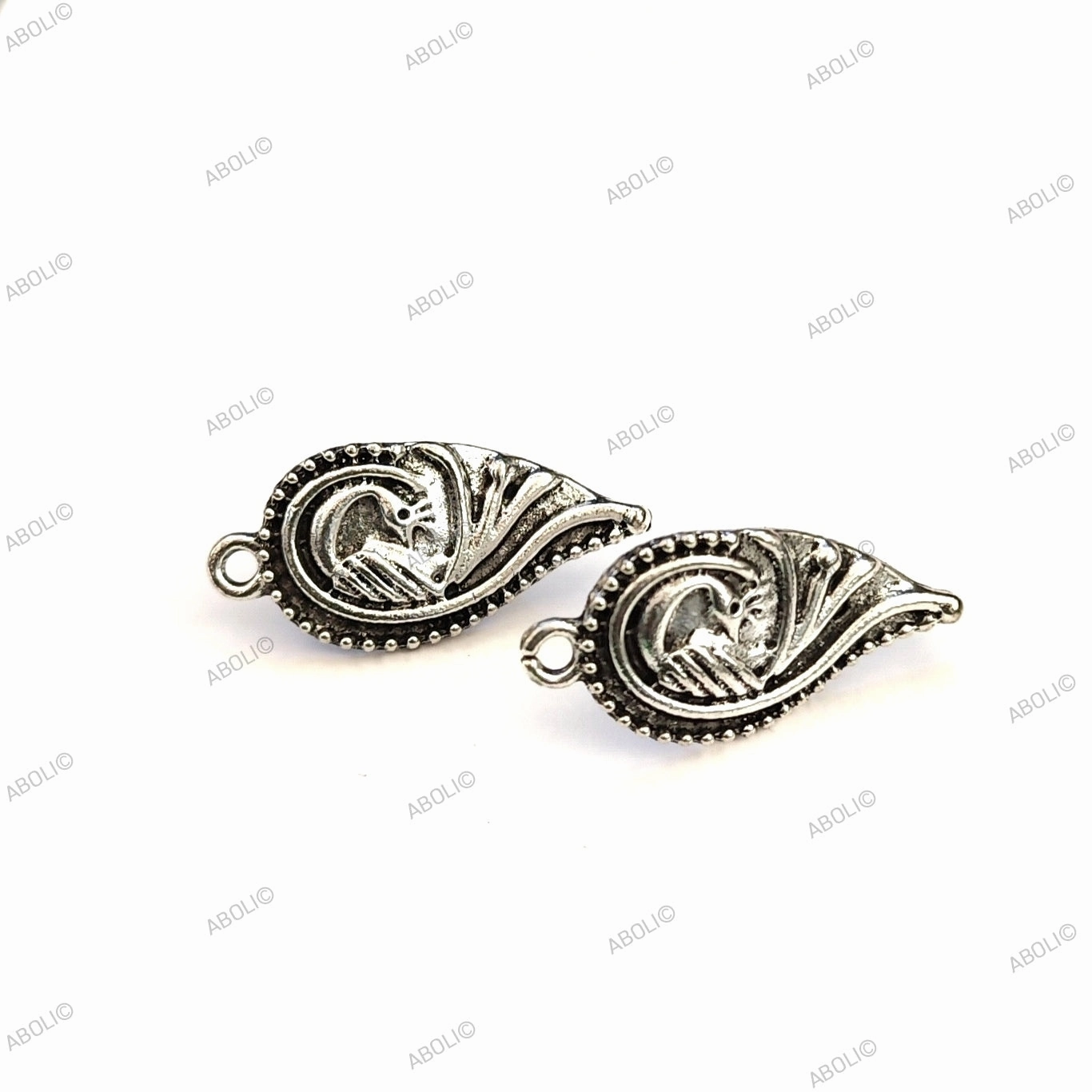 Silver earrings stud components metal peacock earrings findings ESS10 Minimalist Option