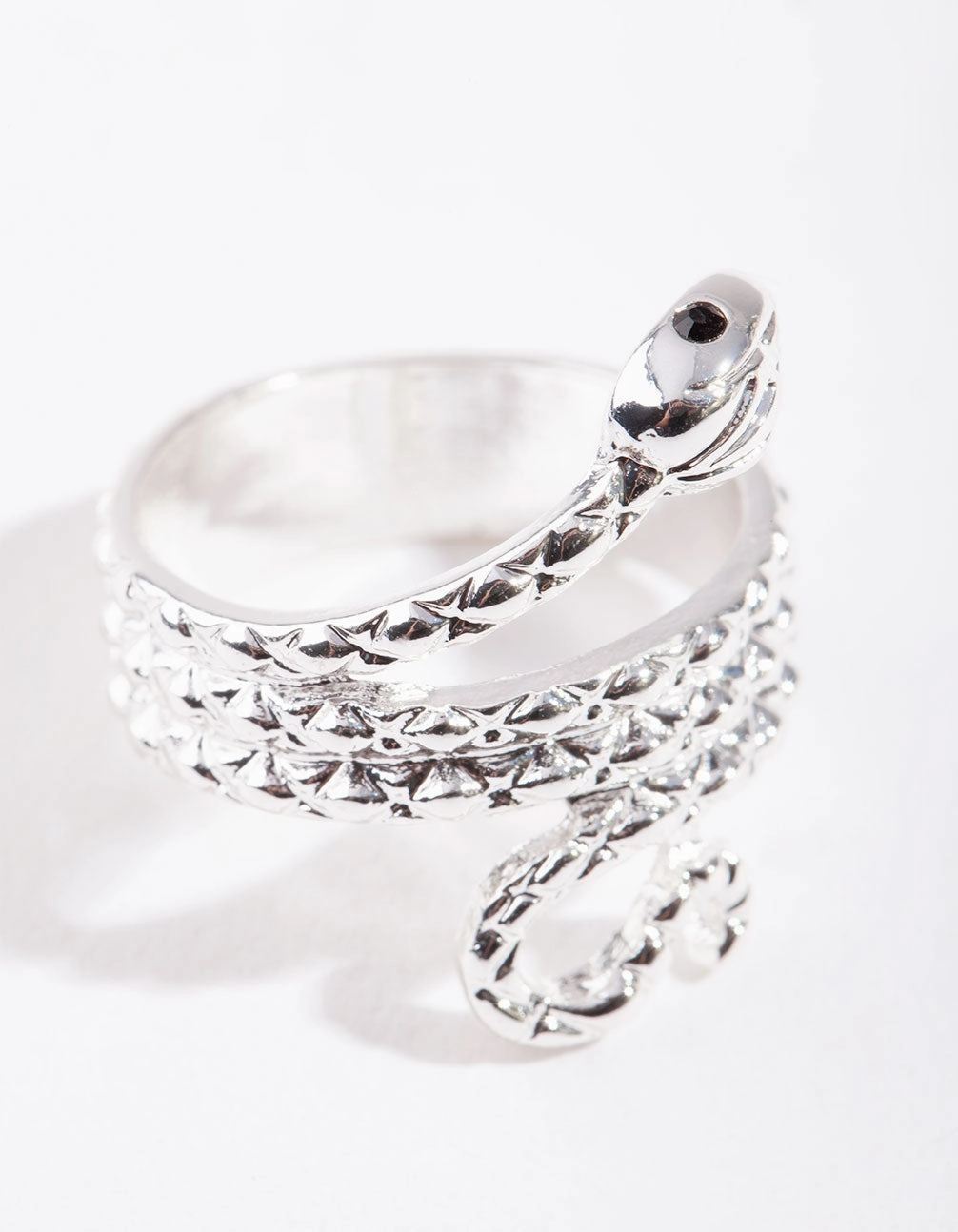 Daily Match Cool Texture Silver Etched Snake Ring