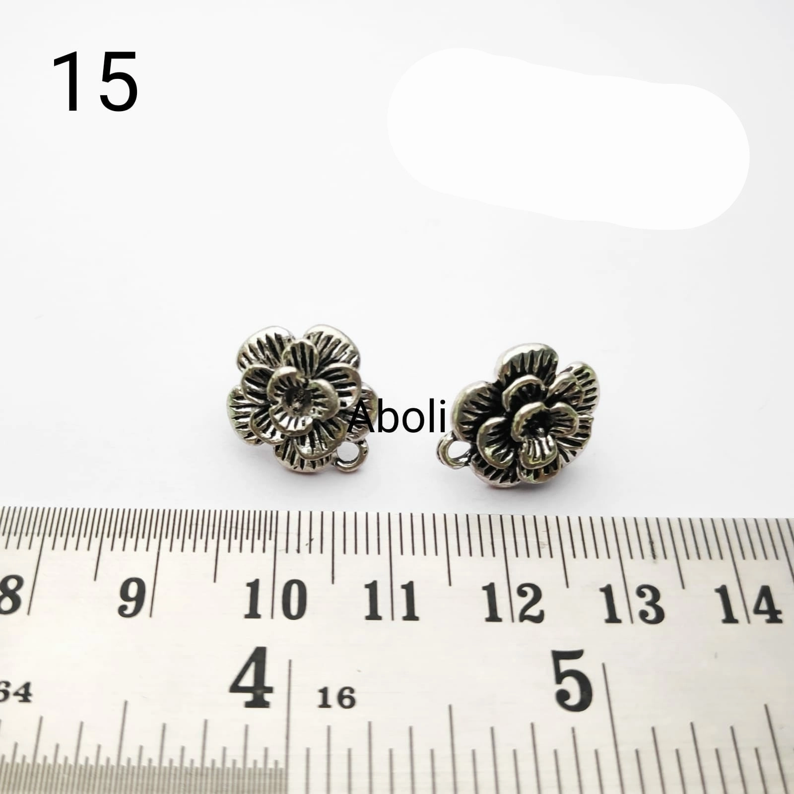 Sophisticated Look Silver flower stud earrings components metal earrings findings ESS15