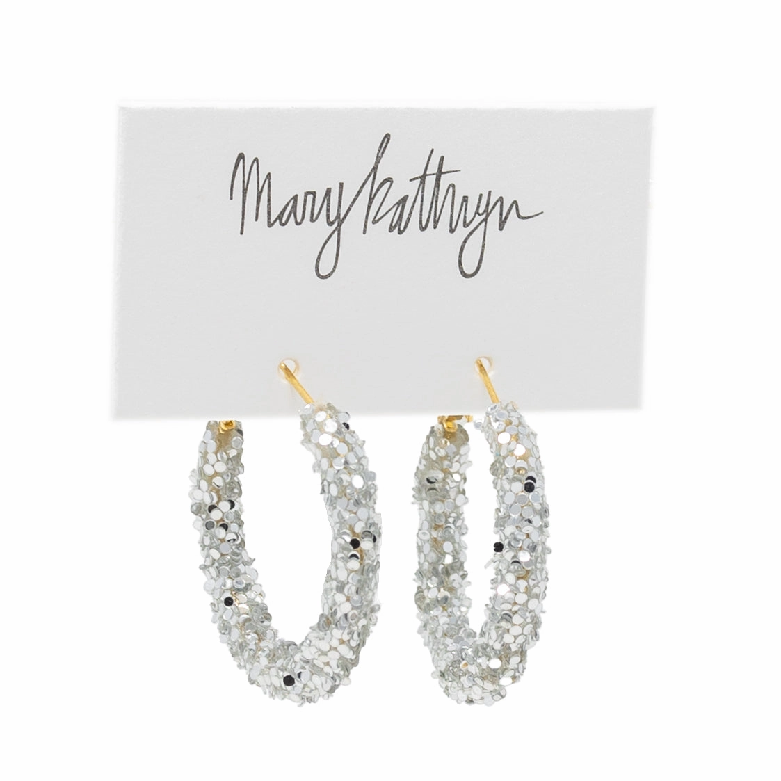 Silver Glitter Hoops Shine In Light Refined Craft