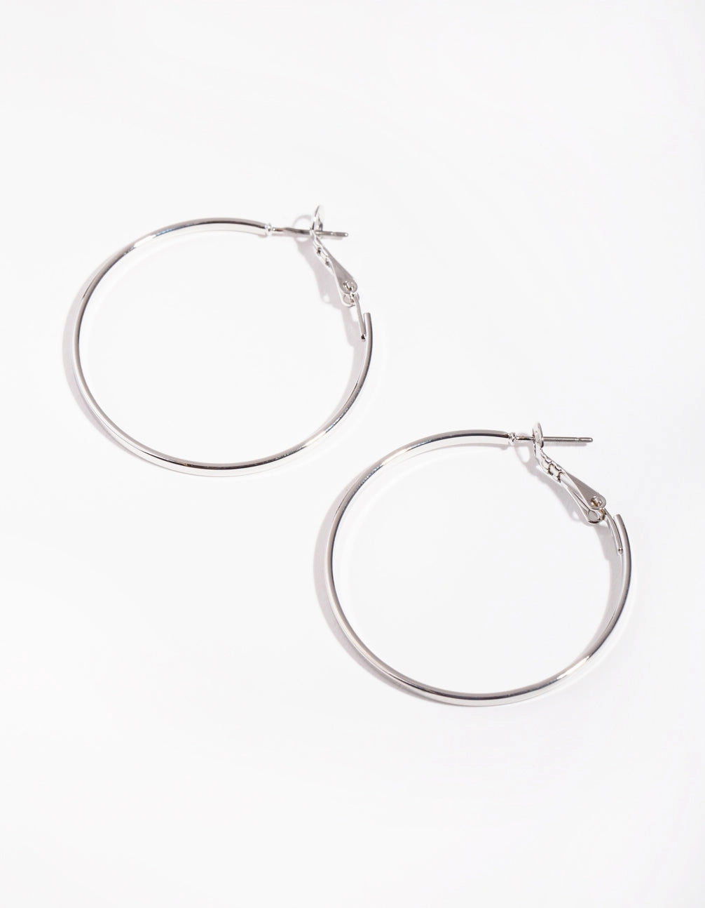 Stylish Form Silver Large Hoop Earrings