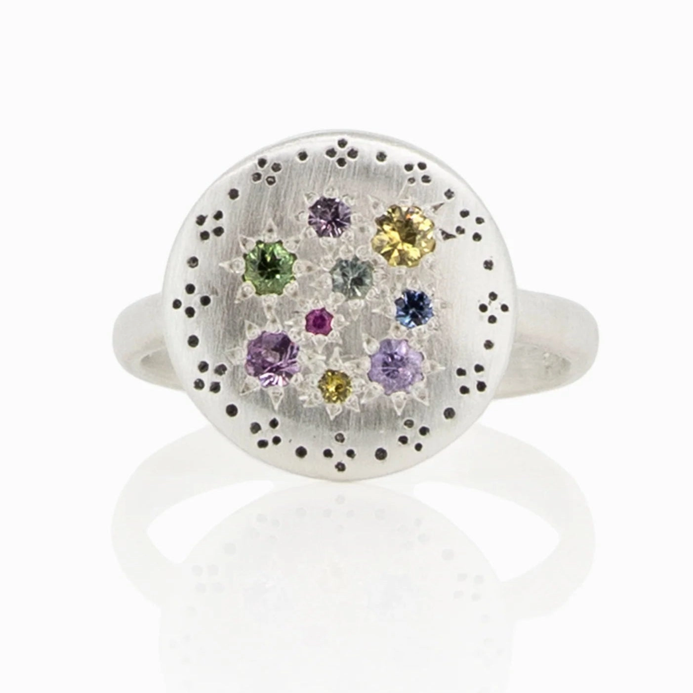 Crisp Sparkle Silver Lights Sapphire Ring - Sterling Silver   Sapphires