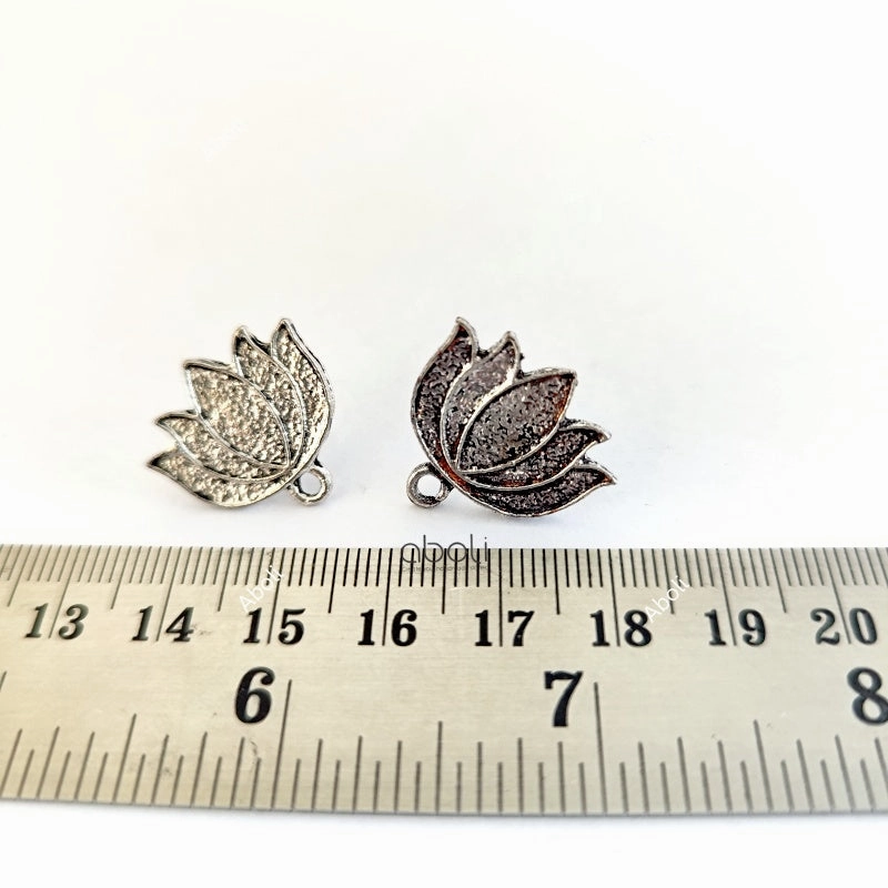 Polished Look Business Jewelry Silver lotus earrings stud components flower metal earrings findings ESS65