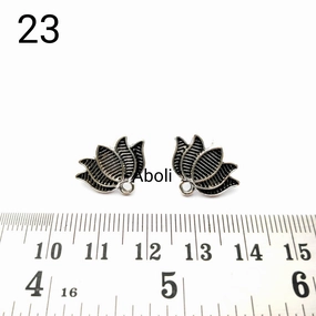 Wedding Jewelry Gorgeous Embellishment Silver lotus stud earrings components for oxidized earrings making ESS23