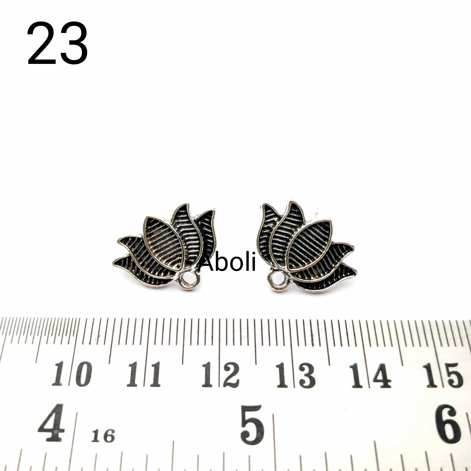 Wedding Jewelry Gorgeous Embellishment Silver lotus stud earrings components for oxidized earrings making ESS23