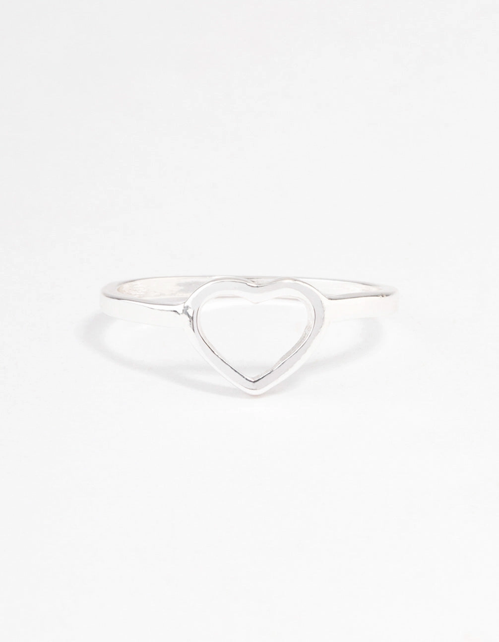 Glow Mode Silver Open Heart Ring