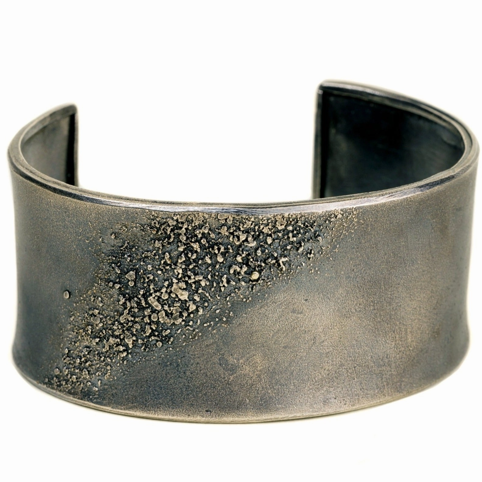 Chic Pop Fashion Accessories Silver Slice Cuff - Oxidized Silver