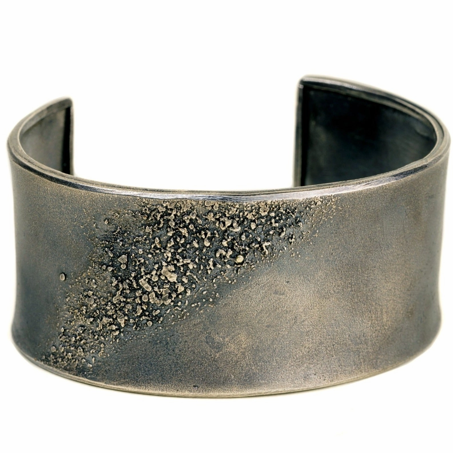 Simple Luxe Silver Slice Cuff - Oxidized Silver