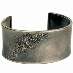 Chic Pop Fashion Accessories Silver Slice Cuff - Oxidized Silver