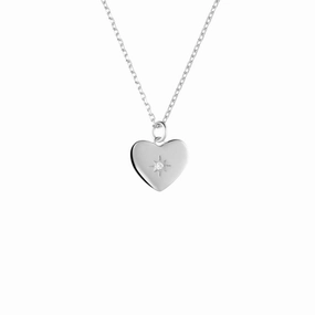 Silver Spark Heart Necklace For All