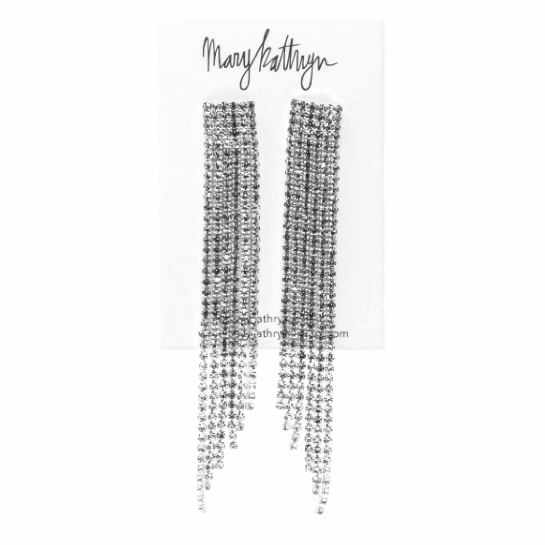 Silver Sparkly Threader Earrings Sparkling Style