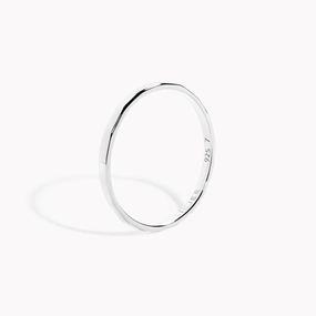 Modern Fashion Sparkling Craft Silver Stacking Ring - Lita
