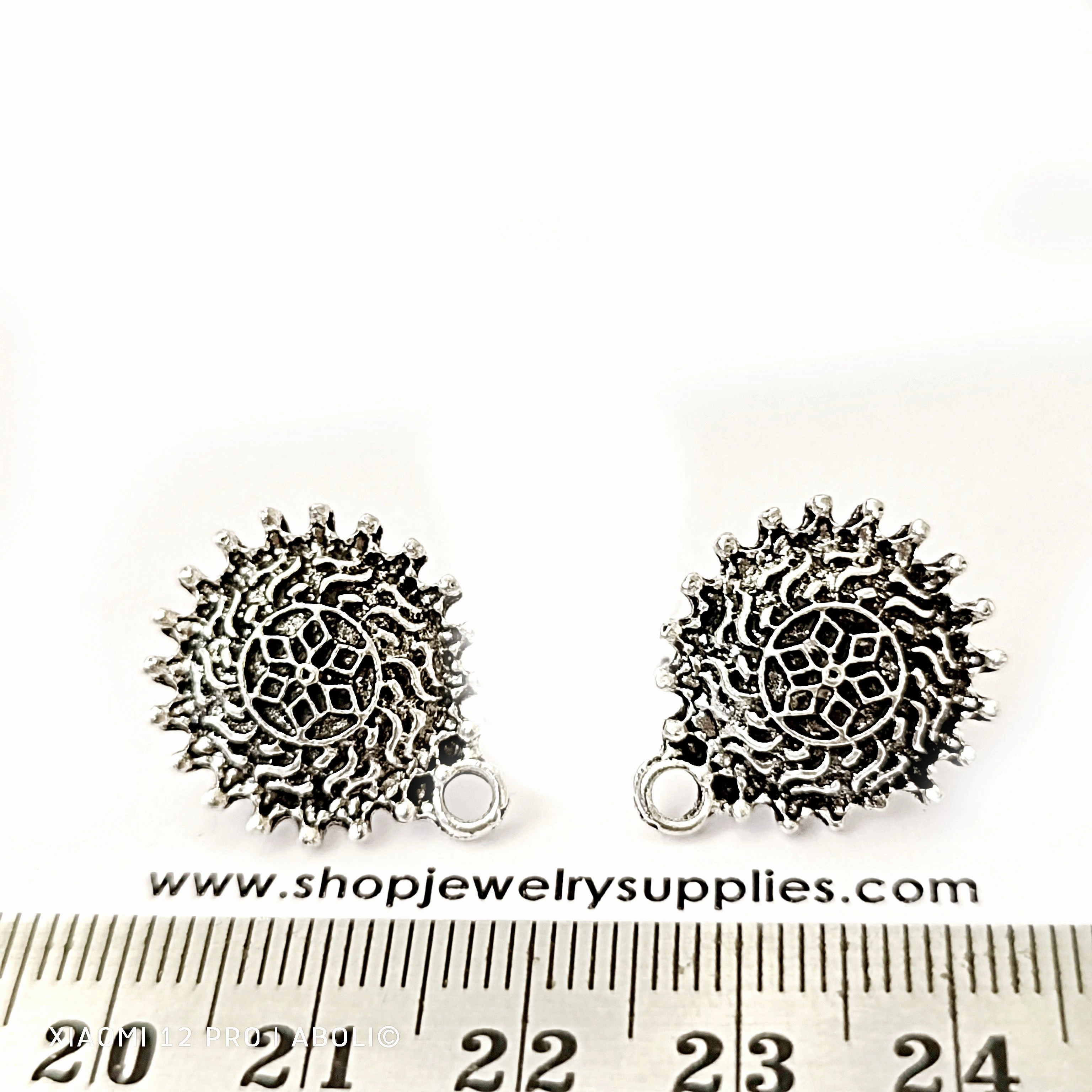 Beautiful Piece Silver stud earring components metal earrings findings ESS97