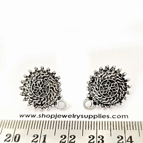 Beautiful Piece Silver stud earring components metal earrings findings ESS97