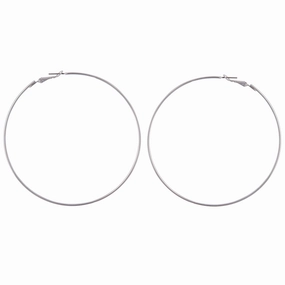 Silver Super Hoop Earrings Eye-Catching Detail
