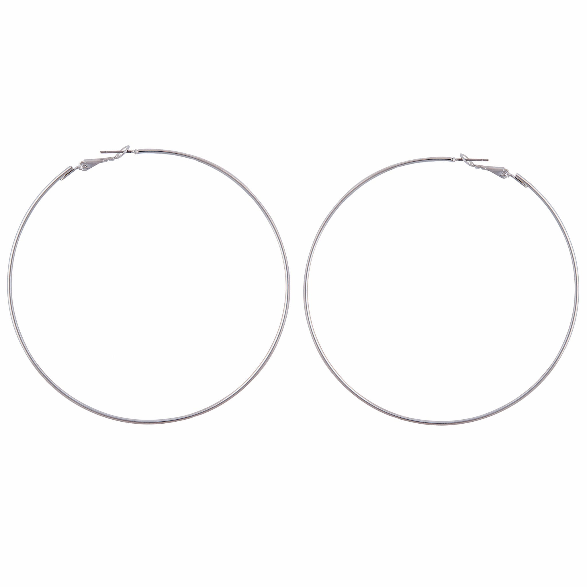 Silver Super Hoop Earrings Eye-Catching Detail