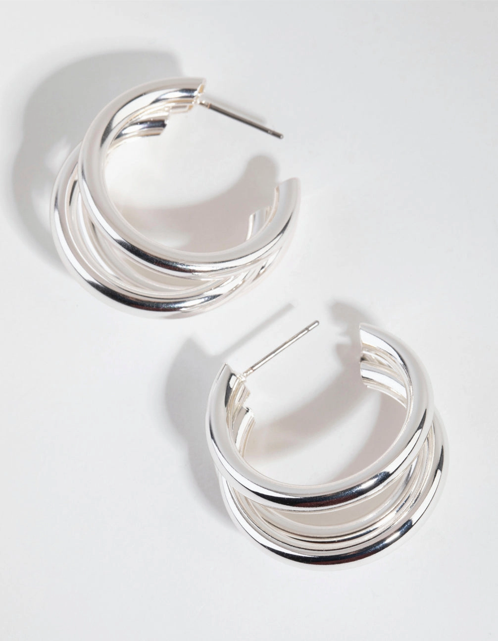 Special Edition Silver Triple Loop Hoop Earrings