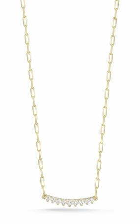 Small Curved Bar Necklace Lustrous Glow Glamorous Mood