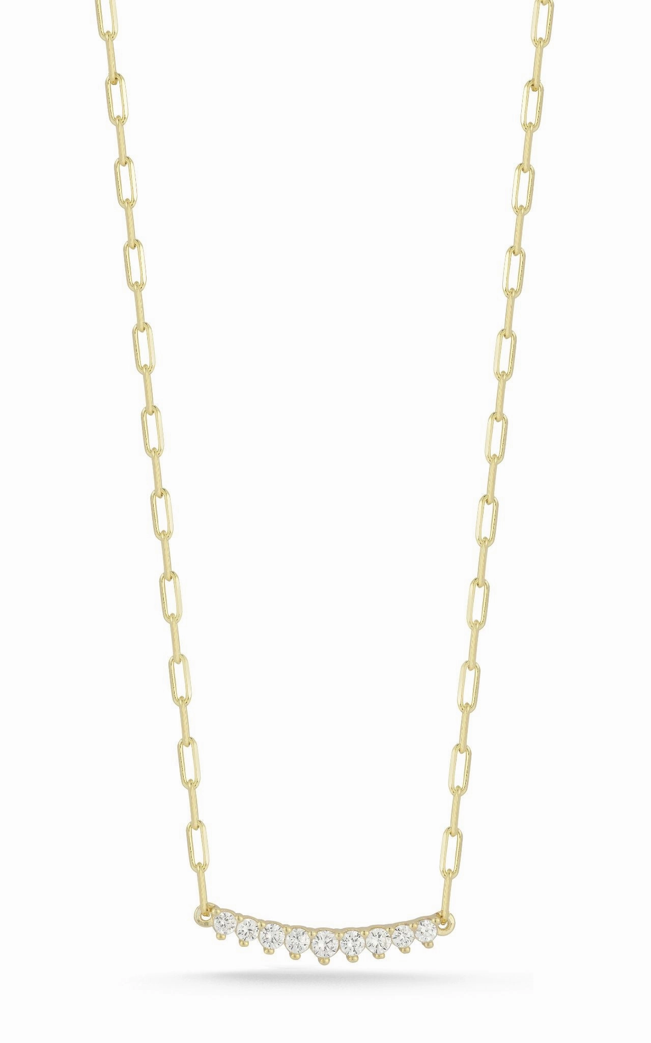 Small Curved Bar Necklace Lustrous Glow Glamorous Mood
