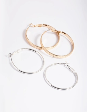 Simple Hoop Earrings Pack Luxe Mood Creative Edge