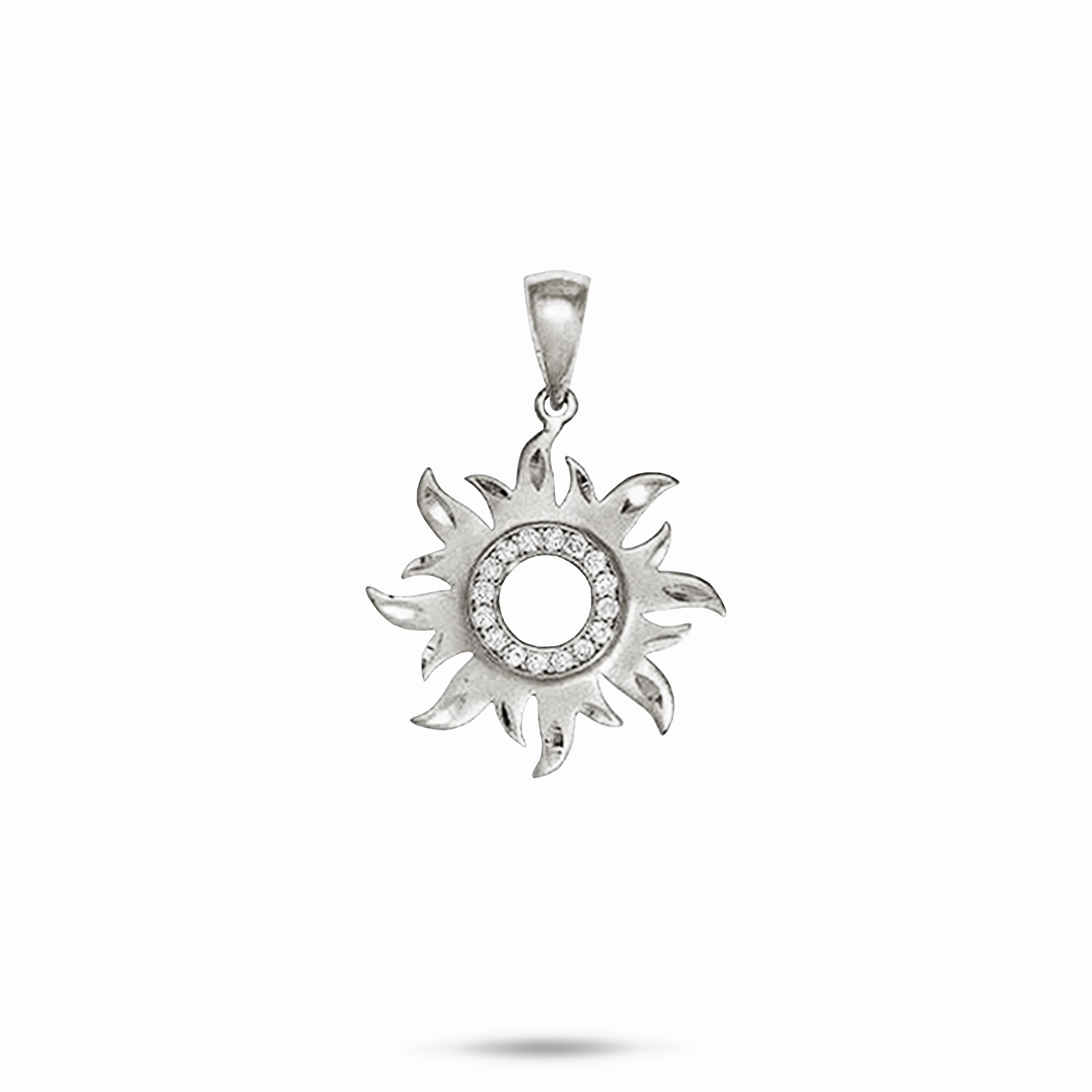 Dreamy Touch Event Style Sun Pendant in White Gold with Diamonds - 17mm