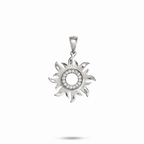 Dreamy Touch Event Style Sun Pendant in White Gold with Diamonds - 17mm