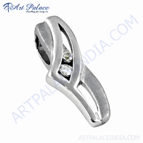 Child Friendly Item Stunning 925 Silver Pendant with Latest Cubic Zirconia Gemstone