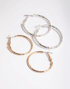 Simple Twist Hoop Earrings Pack Exquisite Sparkle