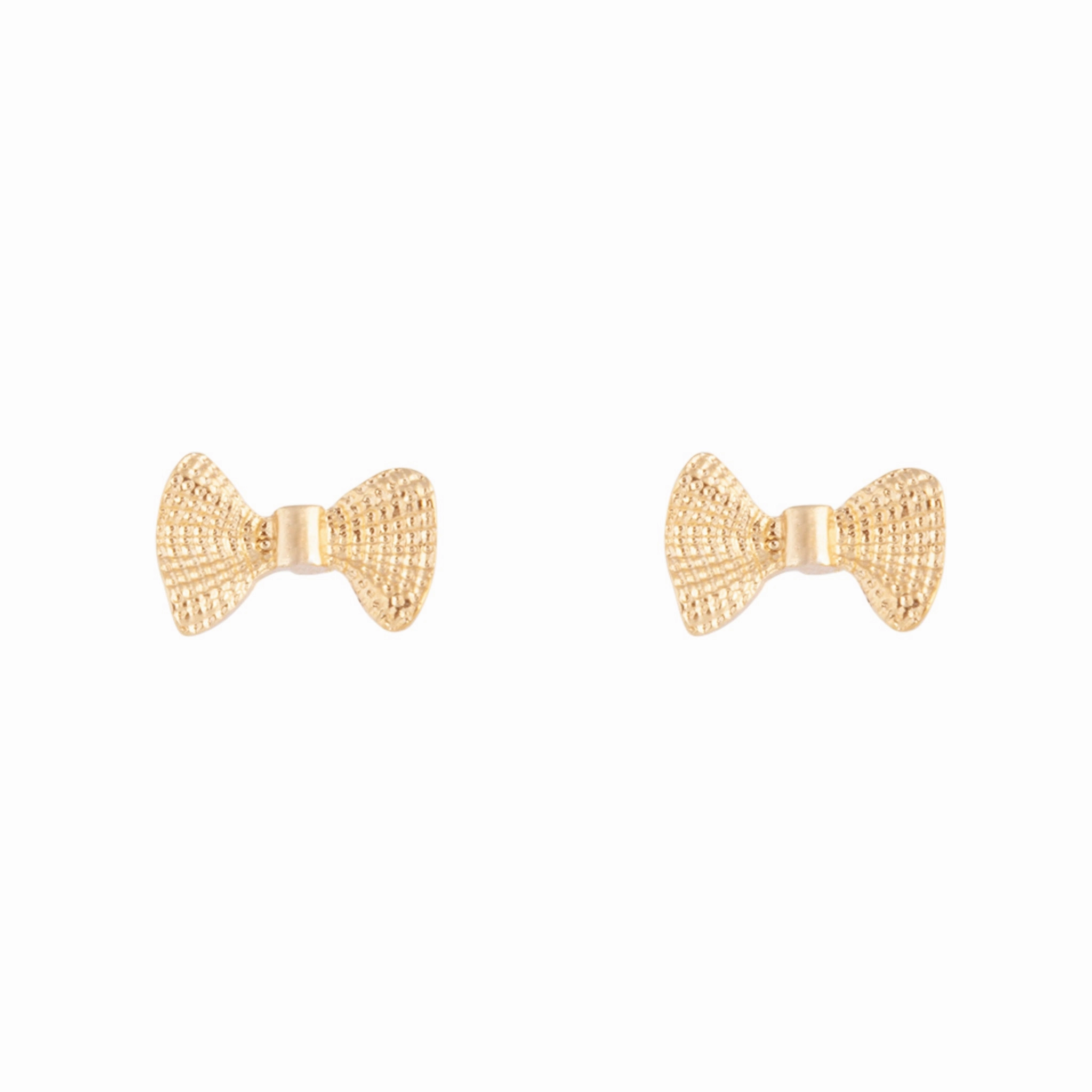 Fresh Feature Distinctive Appeal Gold Metal Bow Stud Earrings