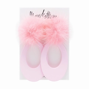 Structured Design Pink Puff Earrings